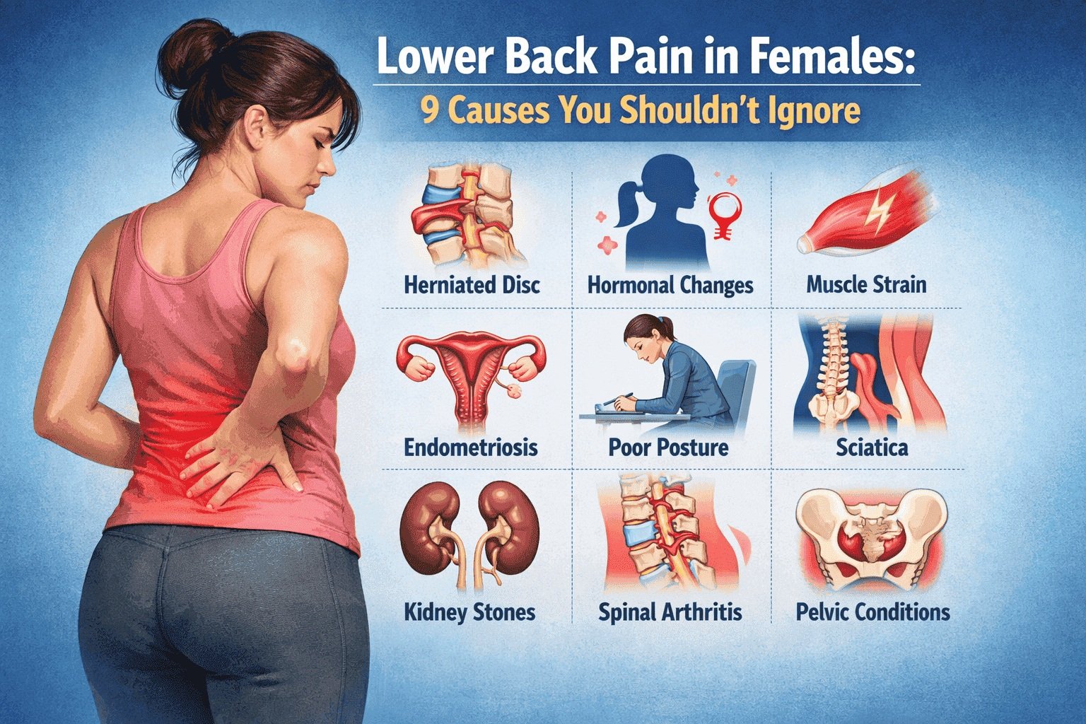 Lower back pain causes for women
